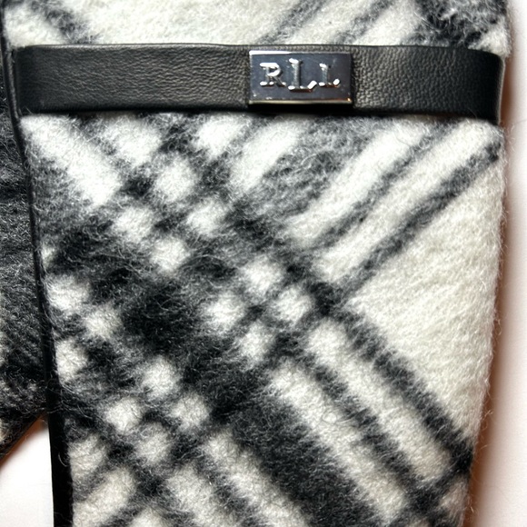 🍂NWT Ralph Lauren Gloves w/ Touch Technology. Black & Cream Plaid. Size: Large - Picture 4 of 15
